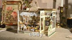 DIY Miniature Dollhouse Kit Jewelry Shop 3D Wooden Puzzle Model with LED Light