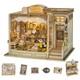 DIY Miniature Dollhouse Kit Jewelry Shop 3D Wooden Puzzle with LED Light, Uniq