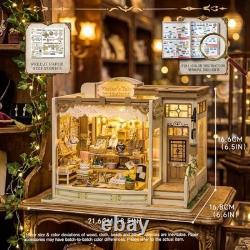 DIY Miniature Dollhouse Kit Jewelry Shop 3D Wooden Puzzle with LED Light, Uniq
