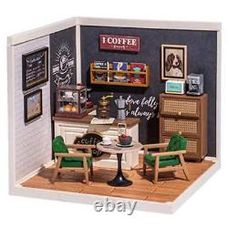 DIY Miniature Dollhouse Kit Model Store with LED Lights Creative Craft