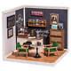 DIY Miniature Dollhouse Kit Model Store with LED Lights Creative Craft
