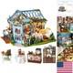 DIY Miniature Dollhouse Kit Rose Garden Tea House, 124 Scale with LED Lights