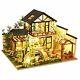 DIY Miniature Dollhouse Kit with Furniture and LED Lights, Chinese Wooden