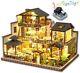 DIY Miniature Dollhouse Kit with Furniture and LED Lights Japanese Wooden