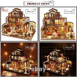 DIY Miniature Dollhouse Kit with Furniture and LED Lights Japanese Wooden