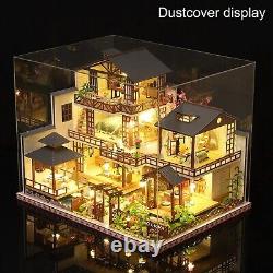 DIY Miniature Dollhouse Kit with Furniture and LED Lights, Japanese Wooden Do