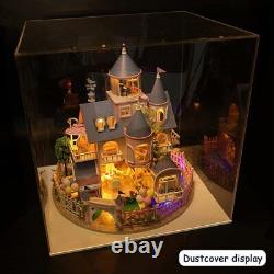 DIY Miniature Dollhouse Kit with Furniture and LED Lights, Large Castle Model