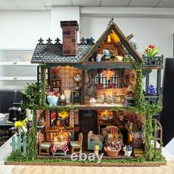 DIY Miniature Dollhouse Spiritual Garde 3D Wooden Puzzle Building Toy withLED Gift