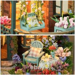 DIY Miniature Dollhouse Spiritual Garde 3D Wooden Puzzle Building Toy withLED Gift