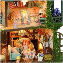 DIY Miniature Dollhouse Spiritual Garde 3D Wooden Puzzle Building Toy withLED Gift