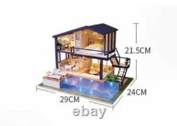 DIY Miniature Furniture Doll House Small Handcraft Wooden Led Project Villa Kit