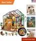 DIY Miniature Greenhouse Kit, Tiny/Mini House Making Kit with Furniture for A