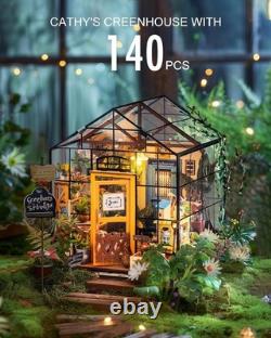 DIY Miniature Greenhouse Kit, Tiny/Mini House Making Kit with Furniture for A