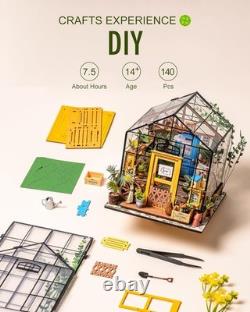 DIY Miniature Greenhouse Kit, Tiny/Mini House Making Kit with Furniture for A