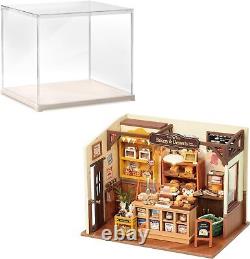 DIY Miniature House Kit Becka's Bakery Shop with Dustproof Display