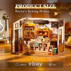 DIY Miniature House Kit Becka's Bakery Shop with Dustproof Display