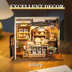 DIY Miniature House Kit Becka's Bakery Shop with Dustproof Display