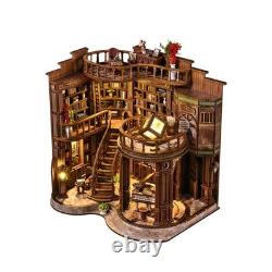 DIY Miniature House Kit, Book Nook Kit, 3D Wooden Puzzles Bookshelf Craft Kit