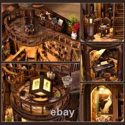 DIY Miniature House Kit, Book Nook Kit, 3D Wooden Puzzles Bookshelf Craft Kit