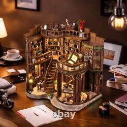 DIY Miniature House Kit, Book Nook Kit, 3D Wooden Puzzles Bookshelf Craft Kit