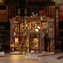 DIY Miniature House Kit, Book Nook Kit, 3D Wooden Puzzles Bookshelf Craft Kit