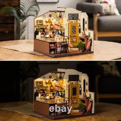 DIY Miniature House Kit Cozy Kitchen Display Box Dust