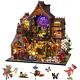 DIY Miniature House Kit, Doll House Kit with Dust Proof Cover, Book Nook Kit