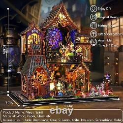 DIY Miniature House Kit, Doll House Kit with Dust Proof Cover, Book Nook Kit