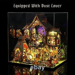 DIY Miniature House Kit, Doll House Kit with Dust Proof Cover, Book Nook Kit