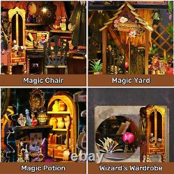 DIY Miniature House Kit, Doll House Kit with Dust Proof Cover, Book Nook Kit