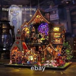 DIY Miniature House Kit, Doll House Kit with Dust Proof Cover, Book Nook Kit