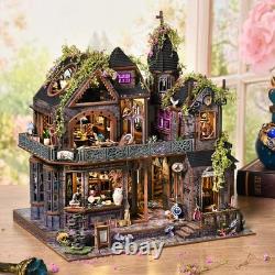 DIY Miniature House Kit, Dollhouse Magic City Gothic Witch House for Adults to