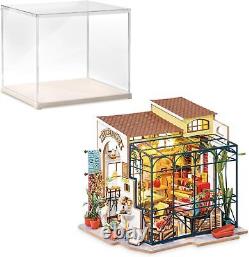 DIY Miniature House Kit Emily's Flower Shop with Dustproof Display