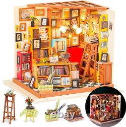 DIY Miniature House Kit Emily's Sam's Bookstore Display Box Dust