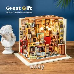 DIY Miniature House Kit Emily's Sam's Bookstore Display Box Dust
