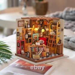 DIY Miniature House Kit Emily's Sam's Bookstore Display Box Dust