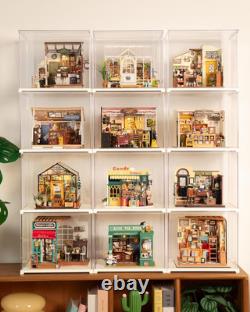 DIY Miniature House Kit Emily's Sam's Bookstore Display Box Dust