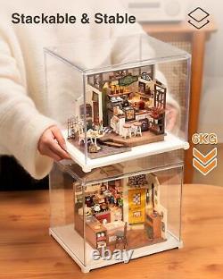 DIY Miniature House Kit Garage Workshop with Dustproof Display
