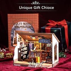 DIY Miniature House Kit Kiki's Magic Shop with Dustproof Display