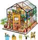 DIY Miniature House Kit-Mini Diorama 1/18 Greenhouse Model Building Kit with LED