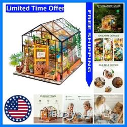DIY Miniature House Kit Mini Green House Tiny Dollhouse Wooden Furniture Kit