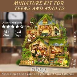 DIY Miniature House Kit, Mini House Building Kit with LED, DIY Miniature Kit
