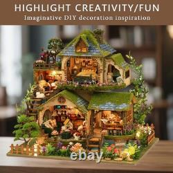 DIY Miniature House Kit, Mini House Building Kit with LED, DIY Miniature Kit