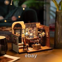 DIY Miniature House Kit Mose's Detective Agency with Dustproof Display