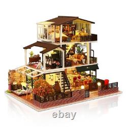 DIY Miniature House Kit, Tiny 3D Wooden European Retro Villa, Mini Dollhouse