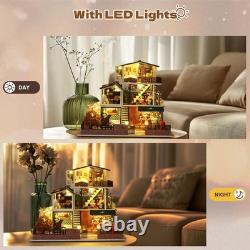 DIY Miniature House Kit, Tiny 3D Wooden European Retro Villa, Mini Dollhouse DIY Miniature House Kit, Tiny 3D Wooden European Retro Villa, Mini Dollhouse