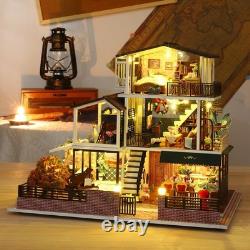 DIY Miniature House Kit, Tiny 3D Wooden European Retro Villa, Mini Dollhouse