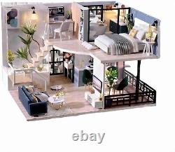 DIY Miniature House Kit Tiny House Kit with Dust Proof Cover Music Box DIY