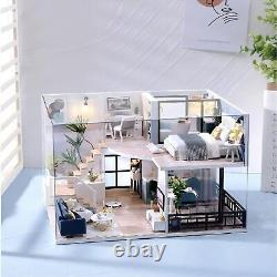 DIY Miniature House Kit Tiny House Kit with Dust Proof Cover Music Box DIY