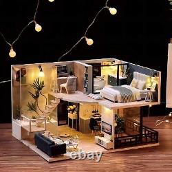 DIY Miniature House Kit Tiny House Kit with Dust Proof Cover Music Box DIY